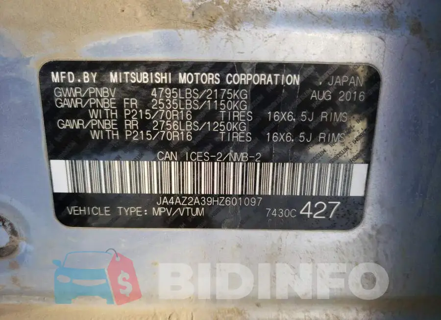 JA4AZ2A39HZ601097 Photo# 13
