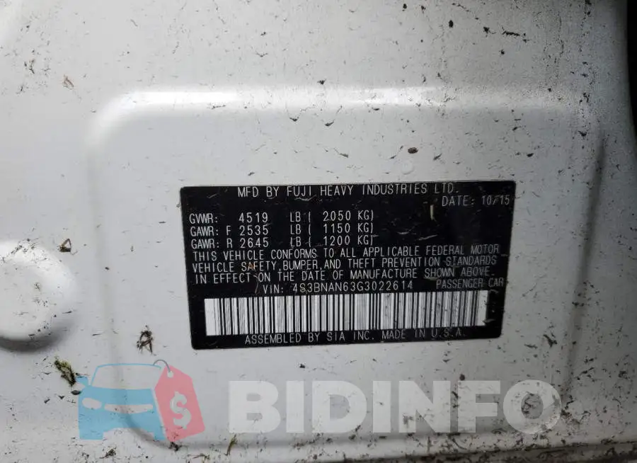 4S3BNAN63G3022614 Photo# 12
