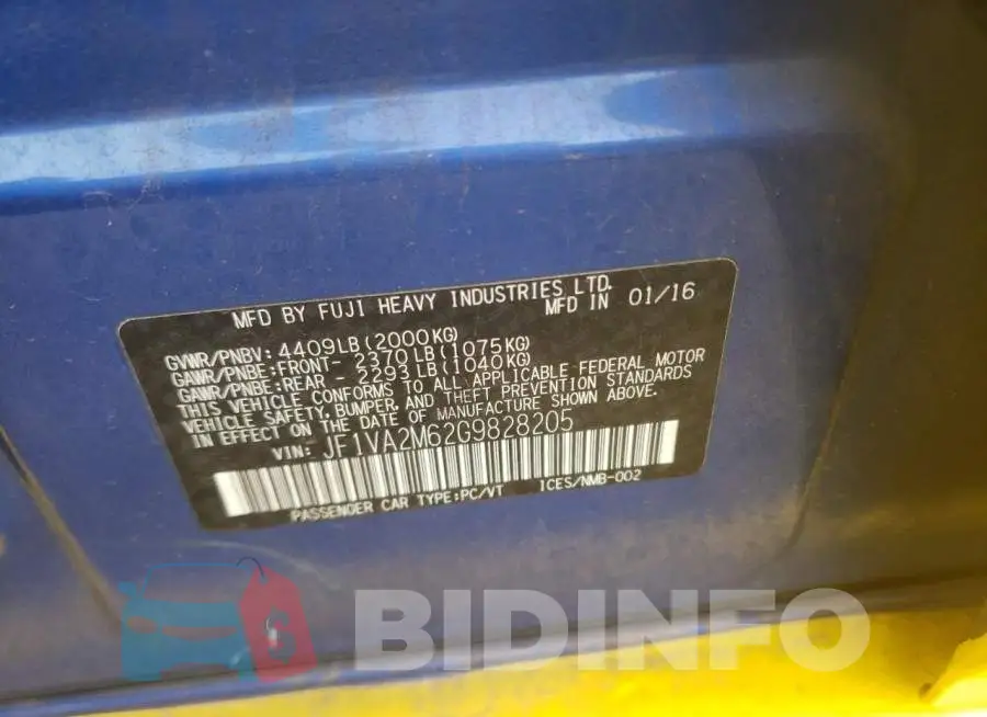 JF1VA2M62G9828205 Photo# 12
