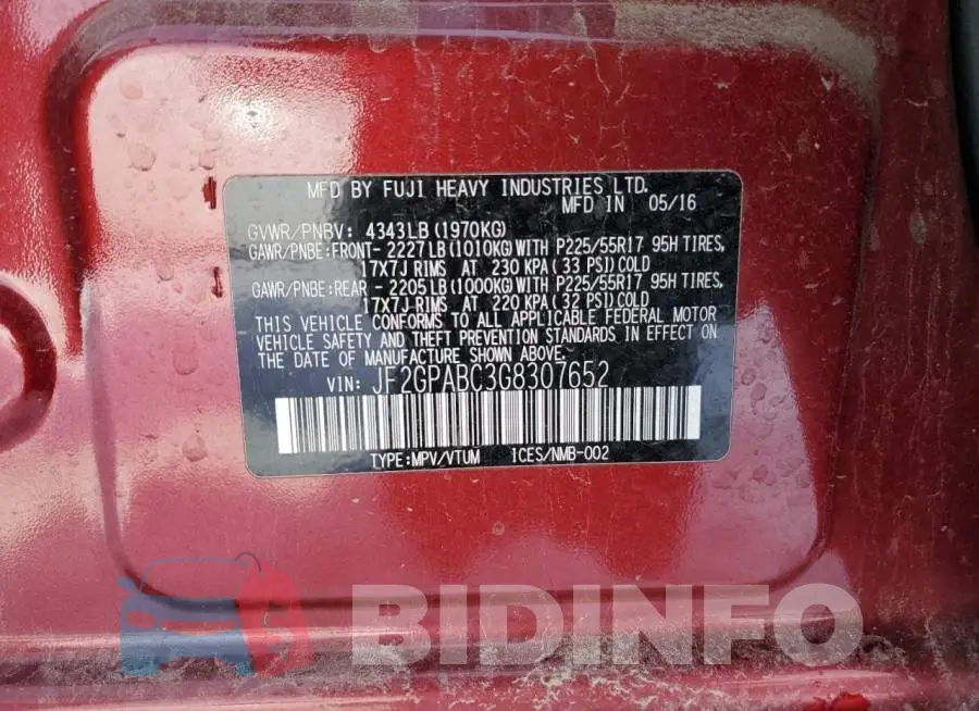 JF2GPABC3G8307652 Photo# 13