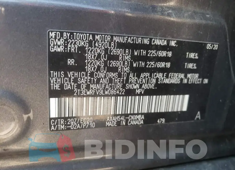 2T3EWRFV9LW086422 Photo# 10