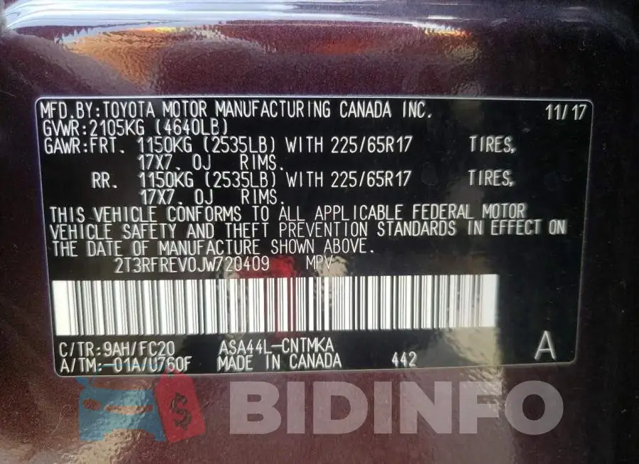 2T3RFREV0JW720409 Photo# 10