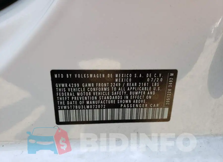 3VW5T7BU3LM072072 Photo# 10