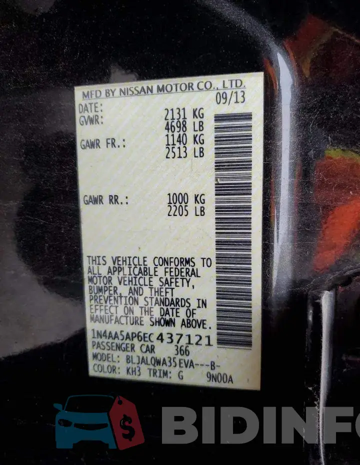 1N4AA5AP6EC437121 Photo# 12
