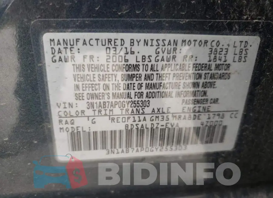 3N1AB7AP0GY255303 Photo# 12