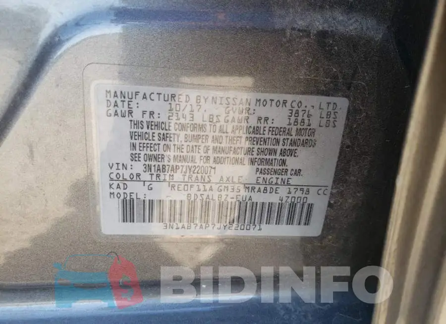 3N1AB7AP7JY220071 Photo# 10