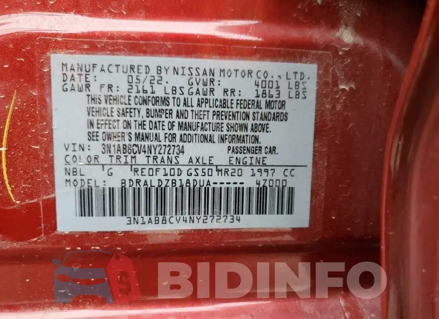 3N1AB8CV4NY272734 Photo# 10