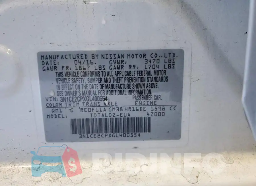 3N1CE2CPXGL400554 Photo# 12