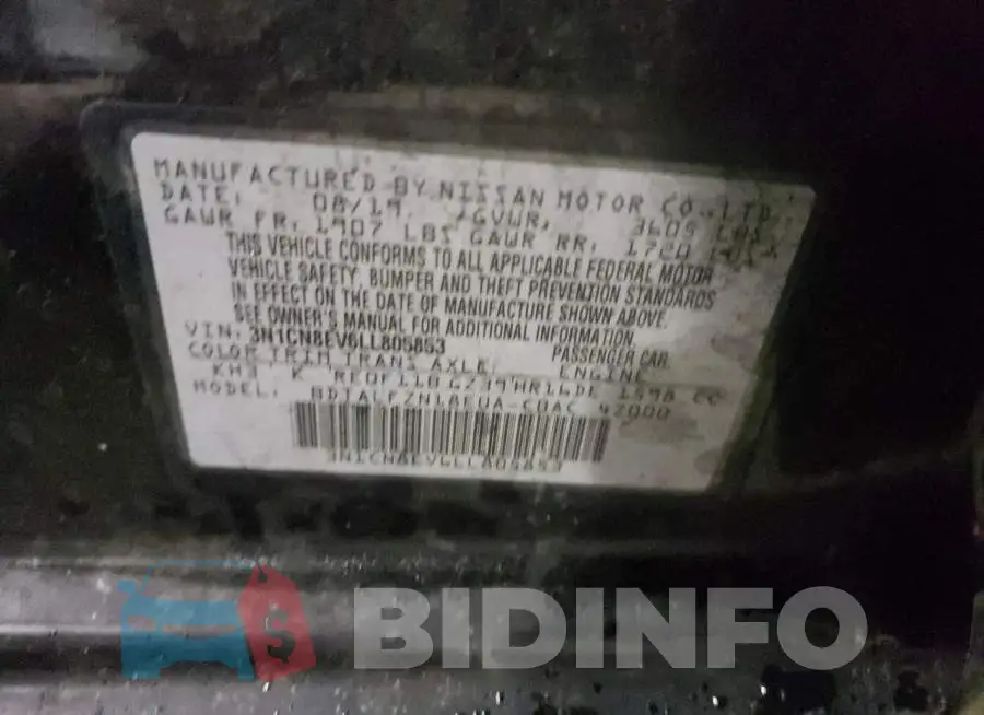 3N1CN8EV6LL805853 Photo# 12