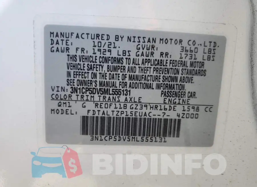 3N1CP5DV5ML555131 Photo# 13