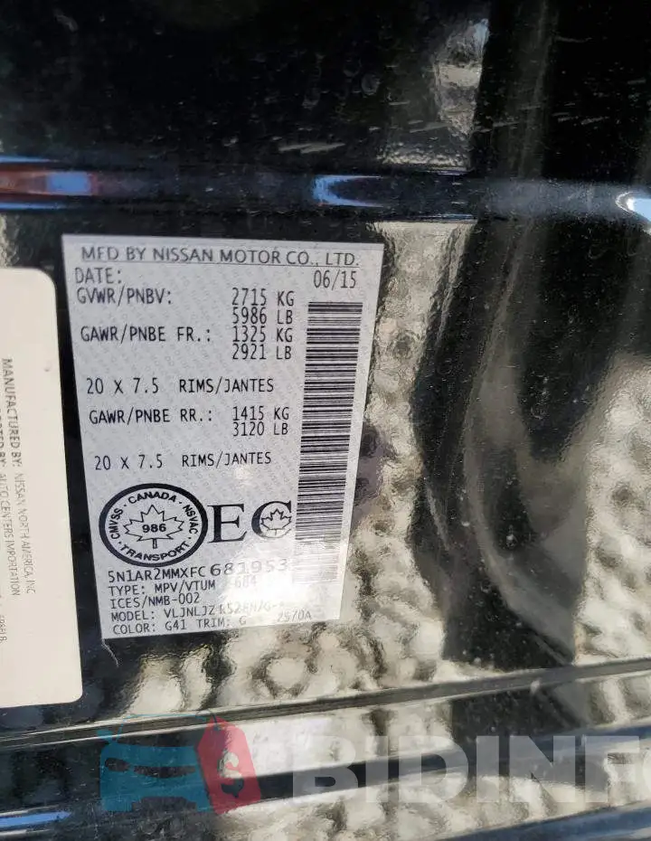 5N1AR2MMXFC681953 Photo# 10