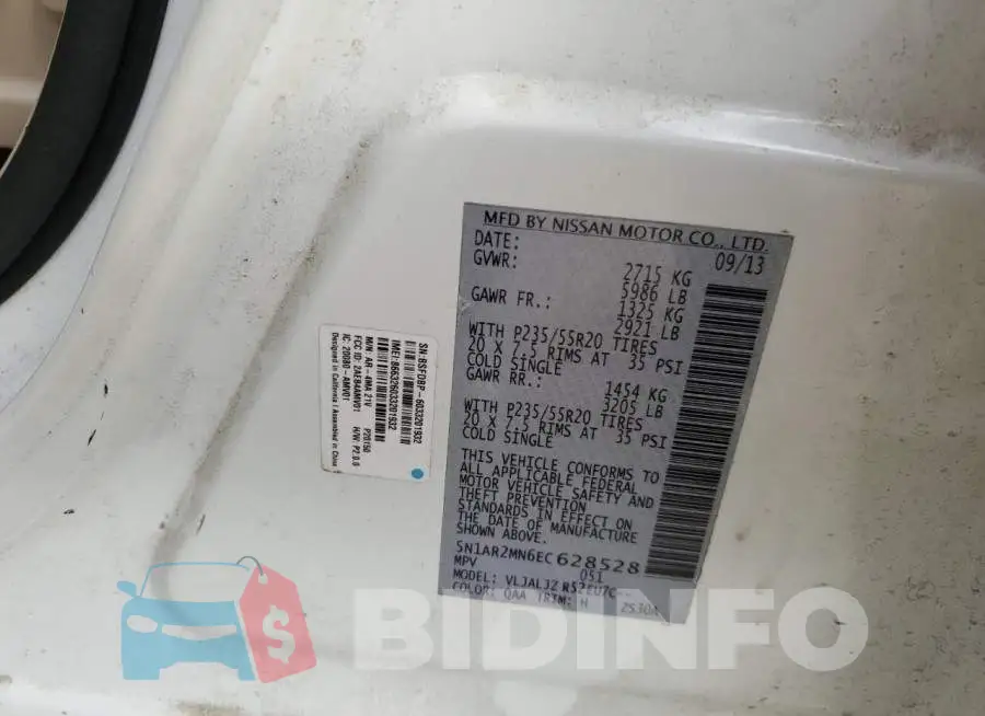 5N1AR2MN6EC628528 Photo# 10