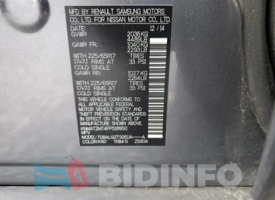 KNMAT2MT4FP518950 Photo# 13