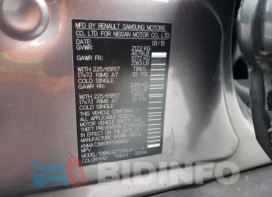 KNMAT2MV1FP548800 Photo# 10