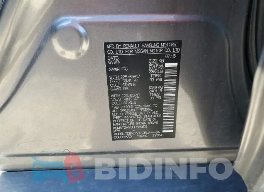 KNMAT2MV5FP589818 Photo# 10