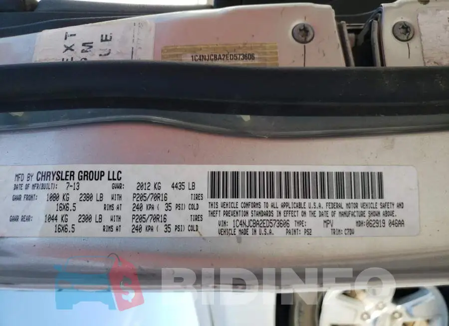 1C4NJCBA2ED573606 Photo# 10
