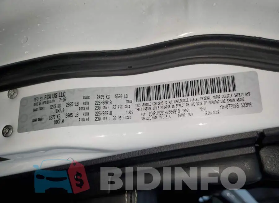 1C4PJMDS1HW504919 Photo# 13