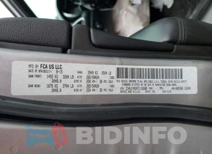 1C4RJFAGXFC116588 Photo# 10