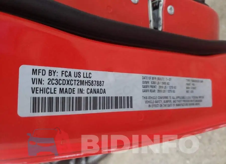 2C3CDXCT2MH587887 Photo# 12