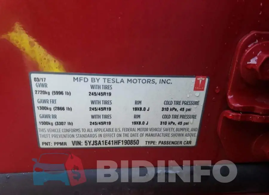 5YJSA1E41HF190850 Photo# 12