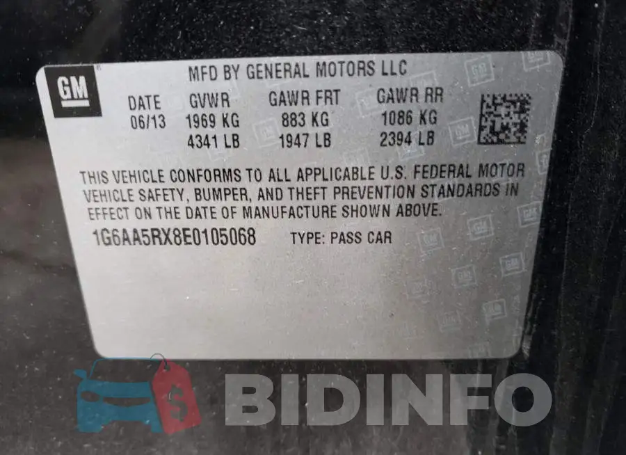 1G6AA5RX8E0105068 Photo# 12