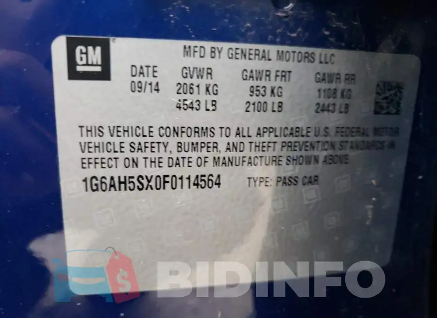 1G6AH5SX0F0114564 Photo# 12
