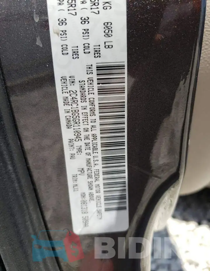 2C4RC1BG5GR110945 Photo# 10