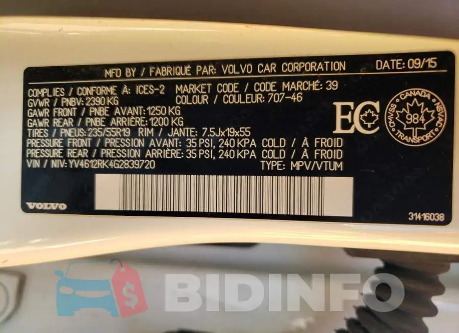 YV4612RK4G2839720 Photo# 10