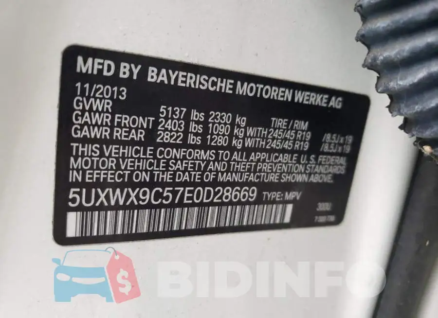 5UXWX9C57E0D28669 Photo# 12