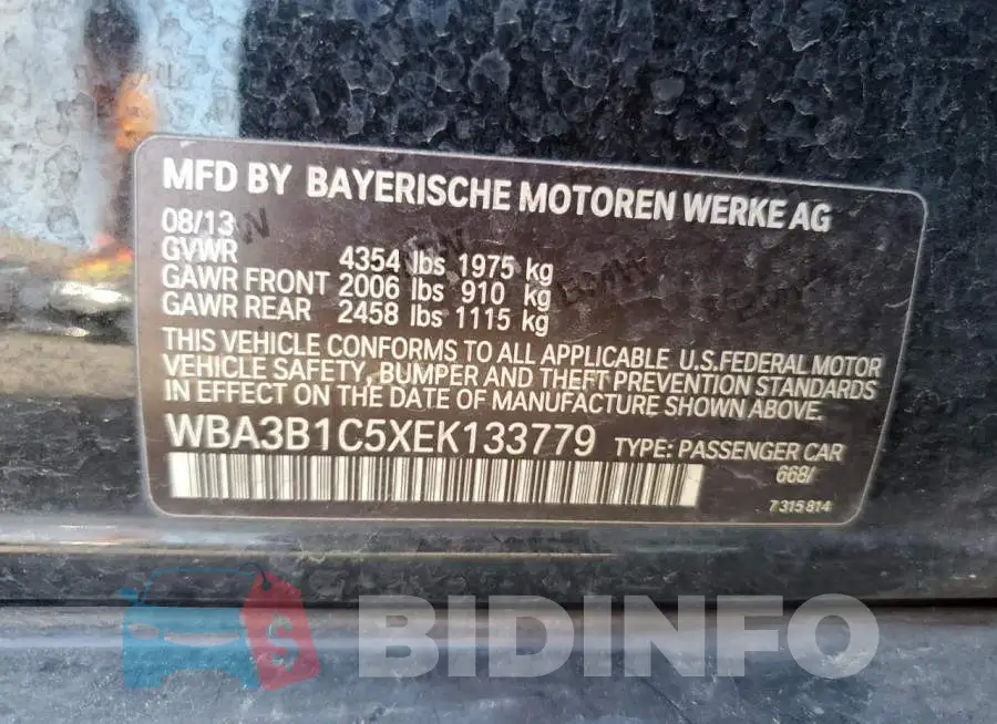 WBA3B1C5XEK133779 Photo# 12
