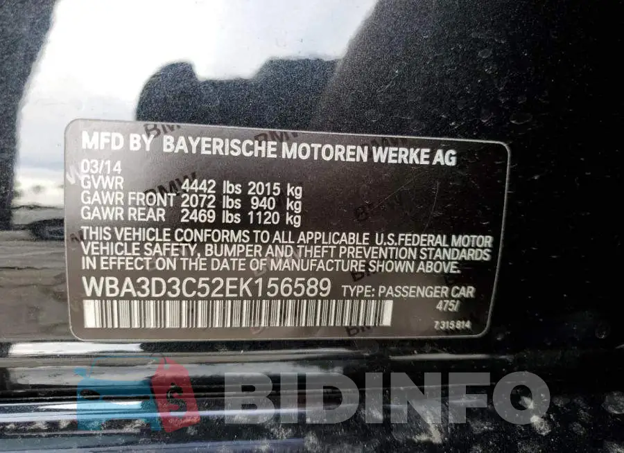 WBA3D3C52EK156589 Photo# 10