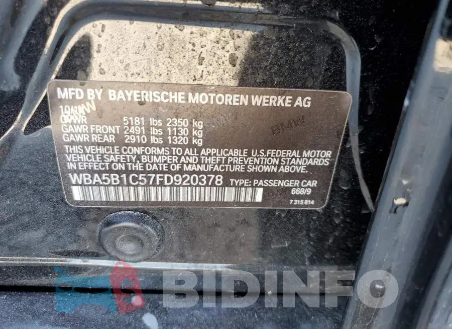 WBA5B1C57FD920378 Photo# 12