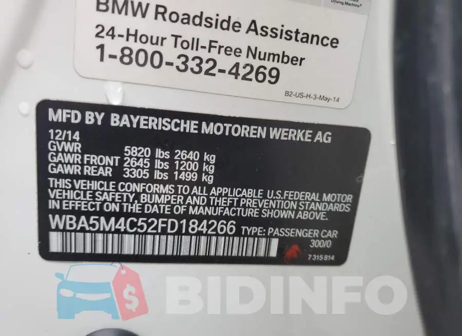 WBA5M4C52FD184266 Photo# 12
