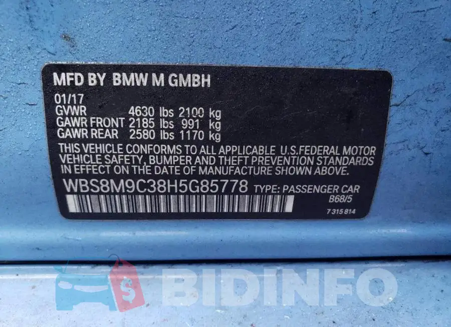 WBS8M9C38H5G85778 Photo# 12