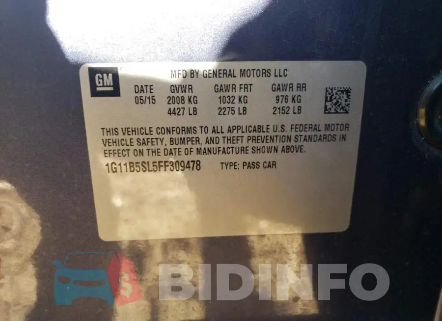 1G11B5SL5FF309478 Photo# 12