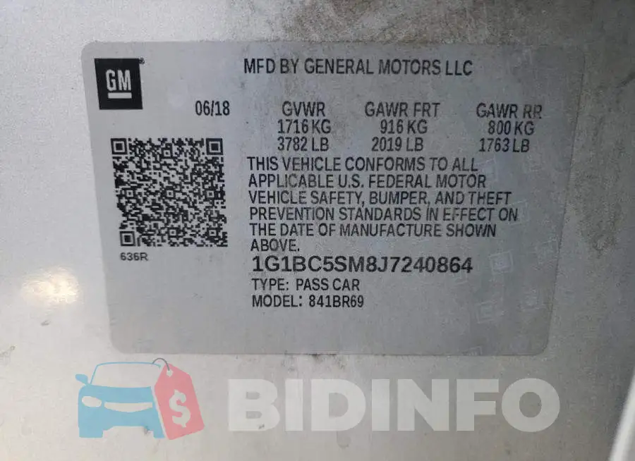 1G1BC5SM8J7240864 Photo# 10