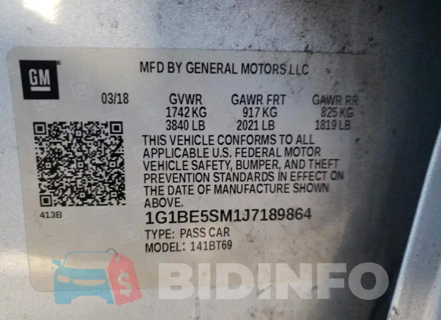 1G1BE5SM1J7189864 Photo# 12