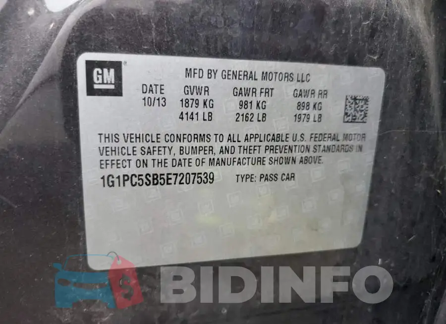 1G1PC5SB5E7207539 Photo# 12