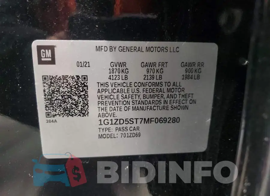 1G1ZD5ST7MF069280 Photo# 12