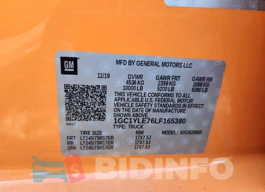 1GC1YLE76LF165380 Photo# 15