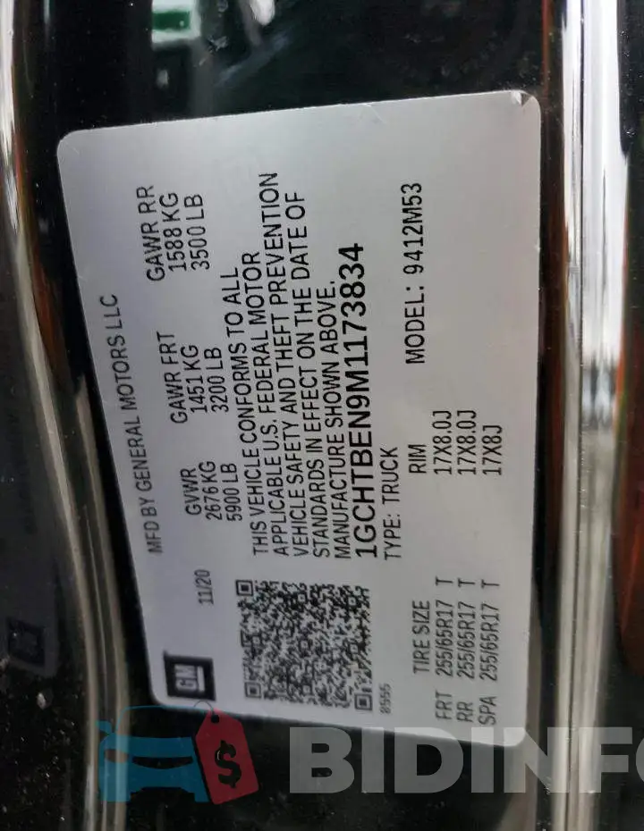 1GCHTBEN9M1173834 Photo# 13