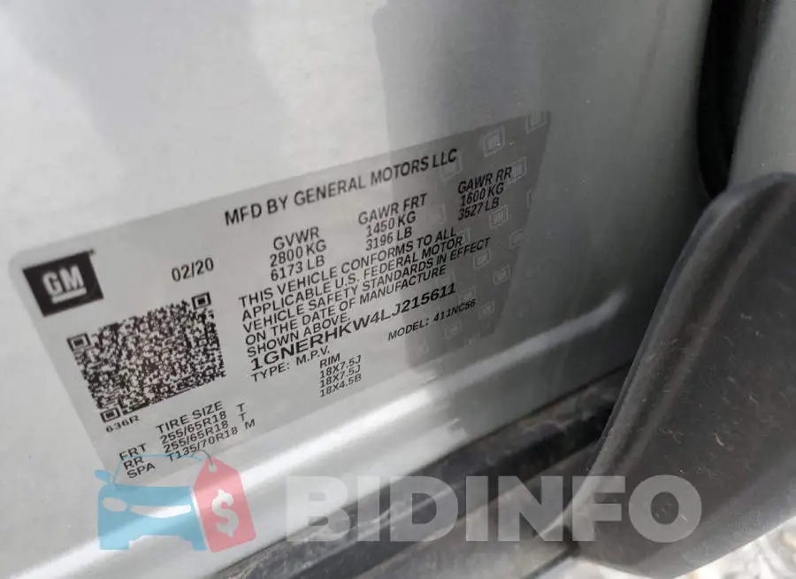 1GNERHKW4LJ215611 Photo# 10
