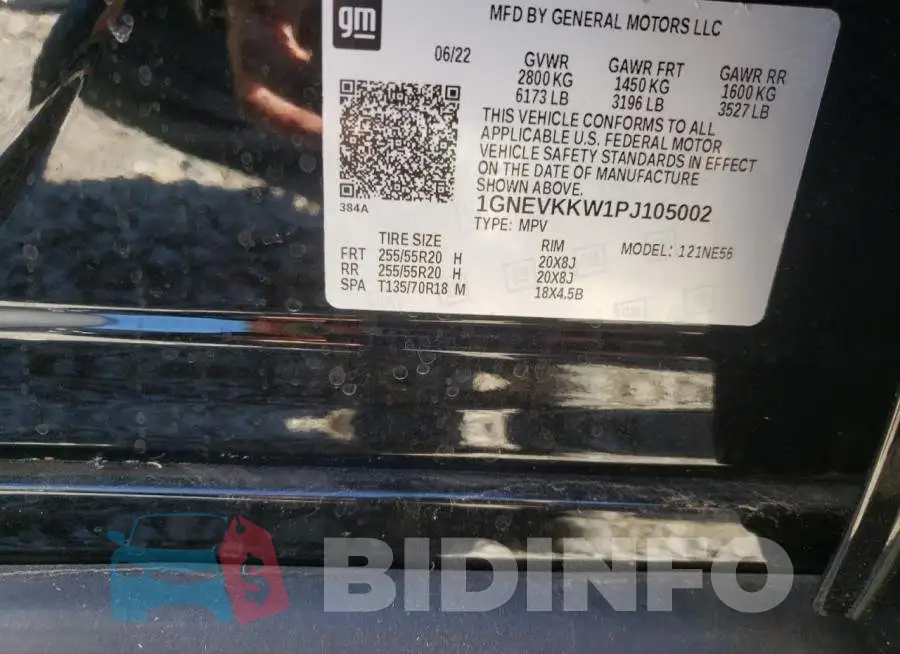 1GNEVKKW1PJ105002 Photo# 14