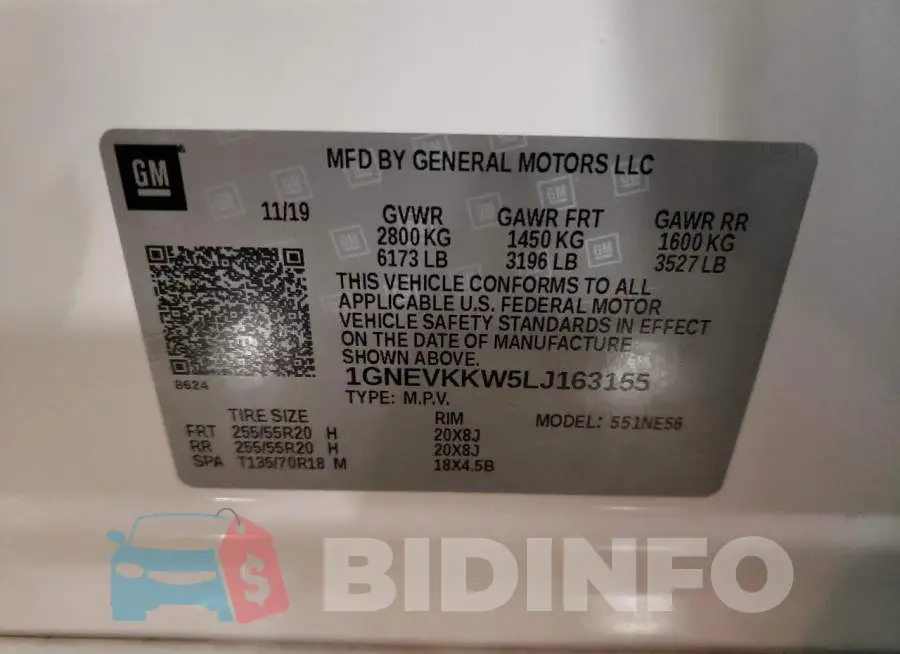 1GNEVKKW5LJ163155 Photo# 13