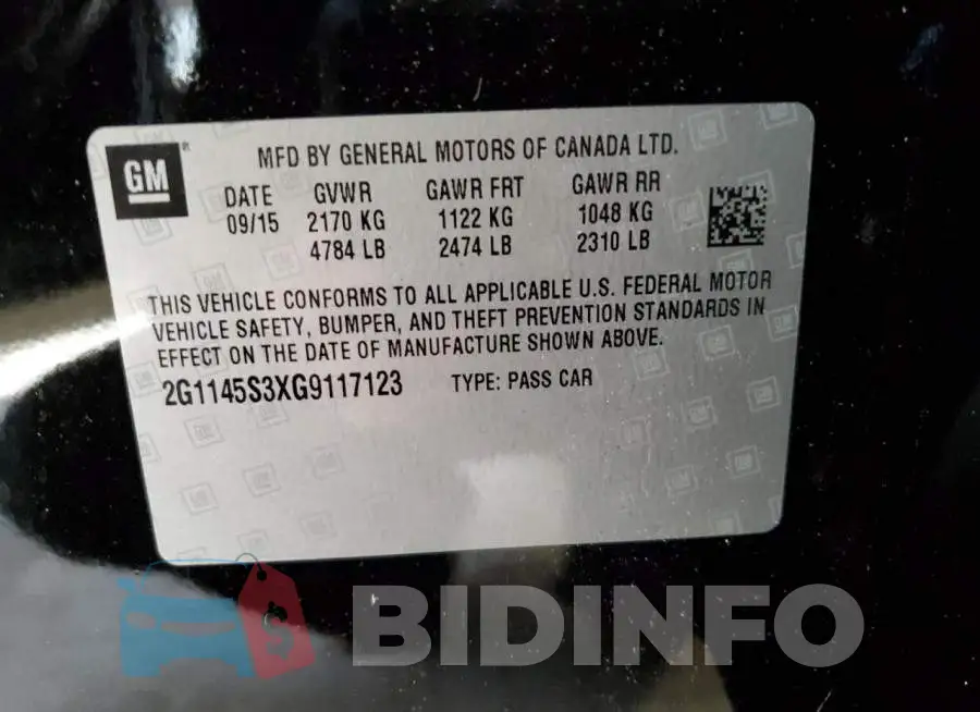 2G1145S3XG9117123 Photo# 13