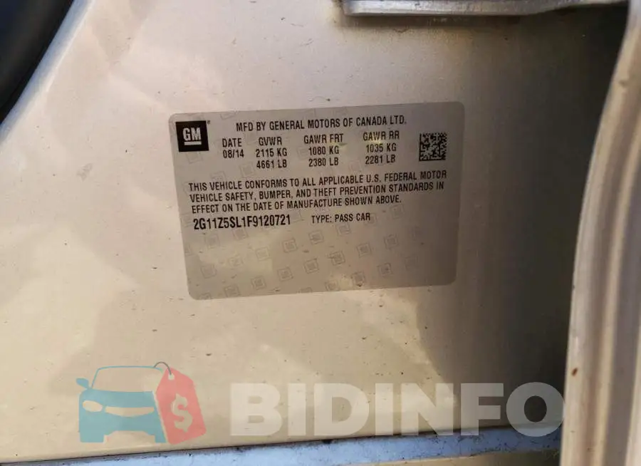 2G11Z5SL1F9120721 Photo# 10