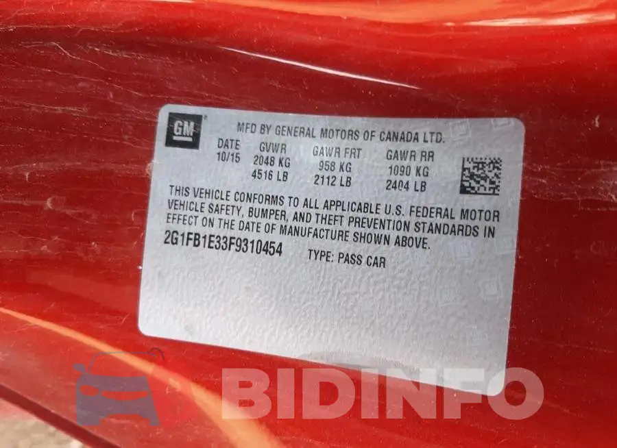 2G1FB1E33F9310454 Photo# 13