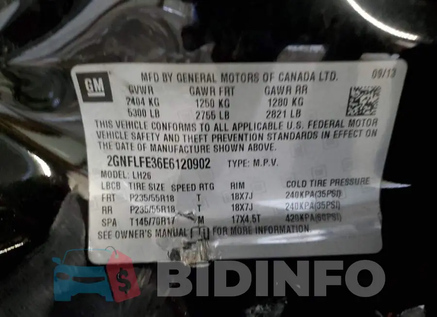 2GNFLFE36E6120902 Photo# 14
