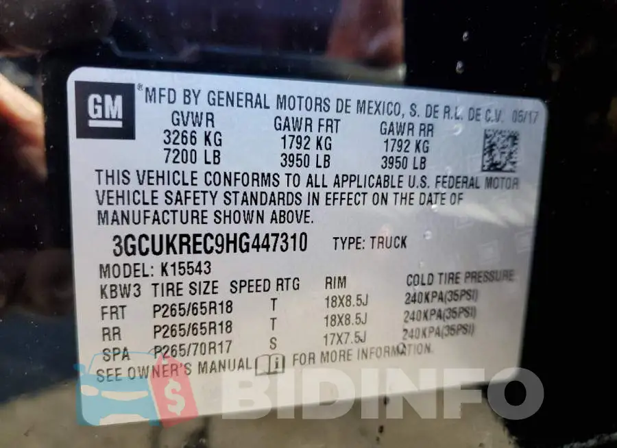 3GCUKREC9HG447310 Photo# 10