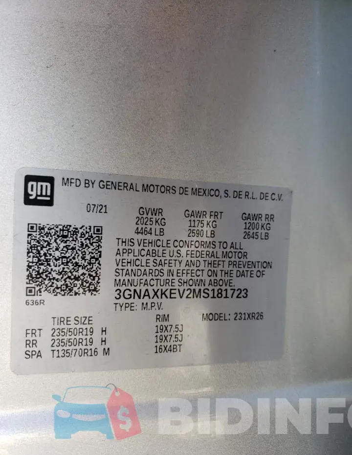 3GNAXKEV2MS181723 Photo# 13